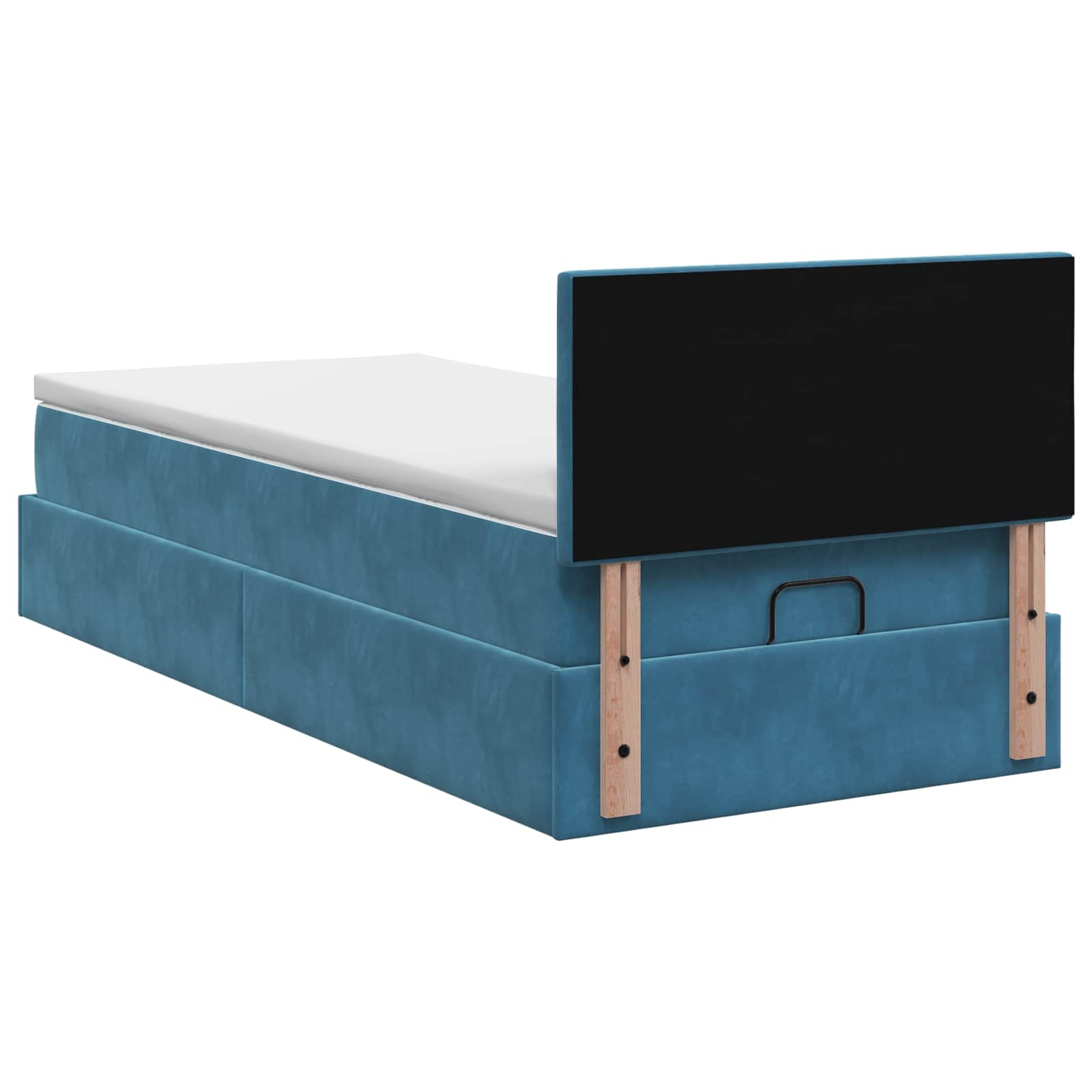 Lit ottoman avec matelas Bleu foncé 90 x 200 cm Velours - XIOS