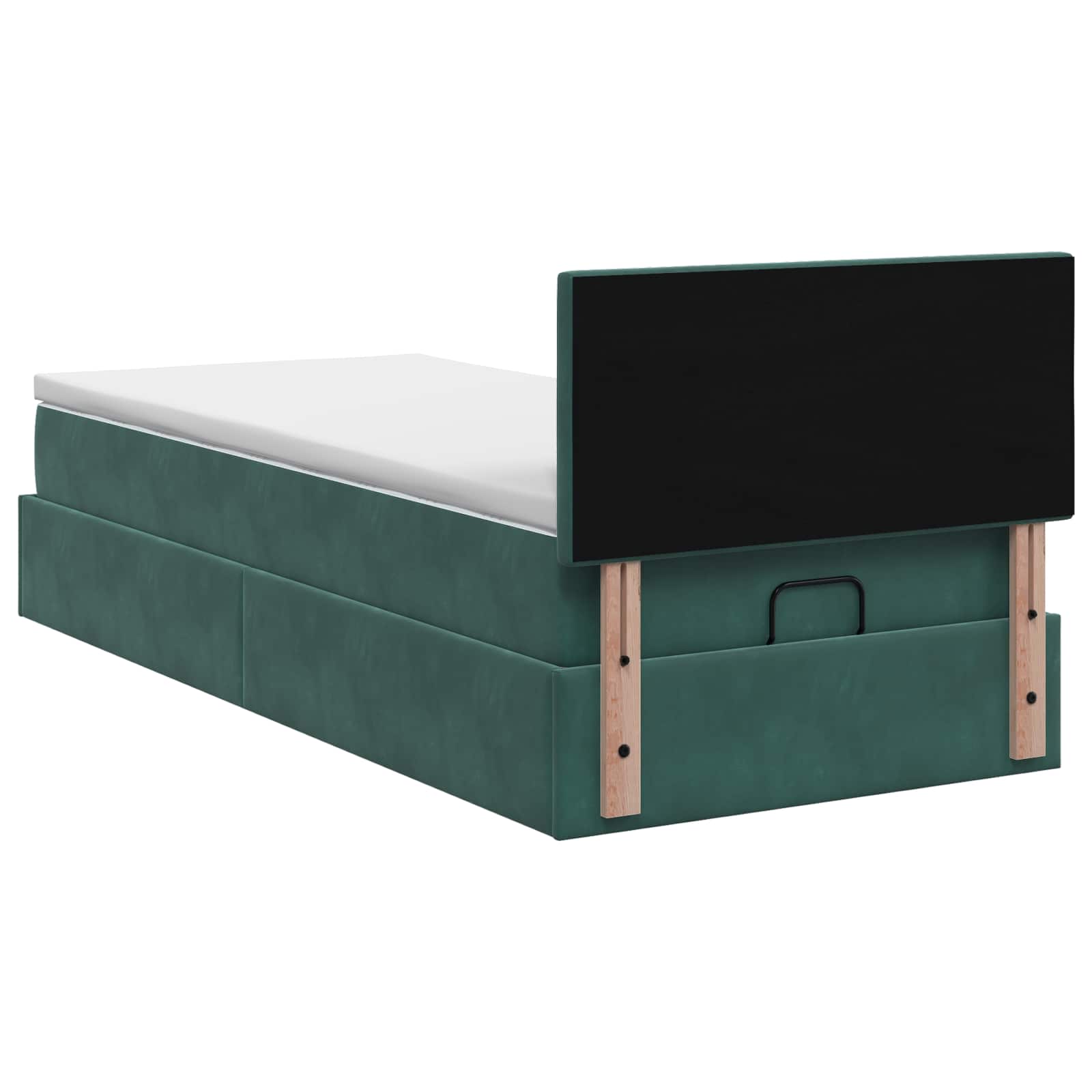 Lit ottoman avec matelas Vert foncé 80 x 200 cm Velours