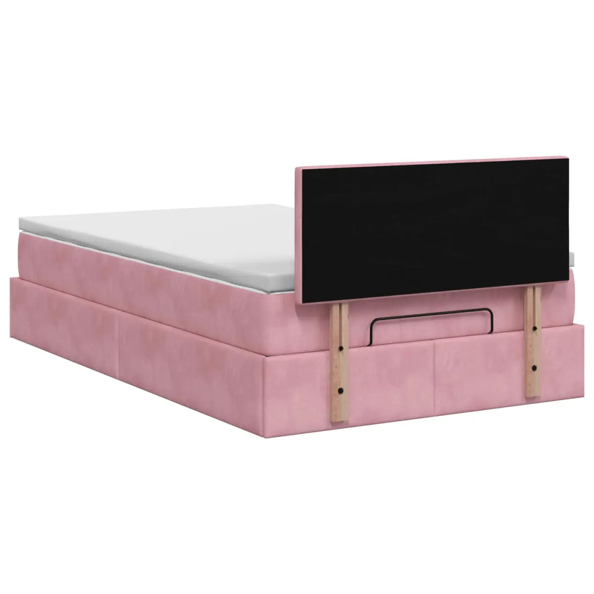 Lit ottoman avec matelas Rose 120 x 200 cm Velours - XIOS