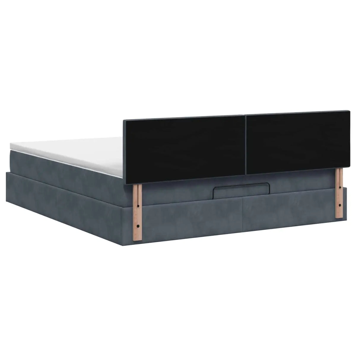 Lit ottoman avec matelas Gris foncé 140 x 190 cm Velours - XIOS