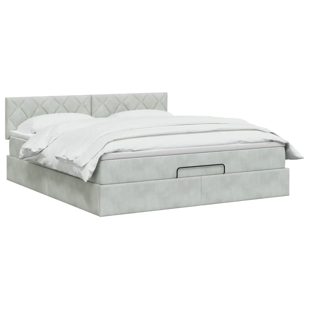 Lit ottoman avec matelas Gris clair 140 x 200 cm Velours - XIOS