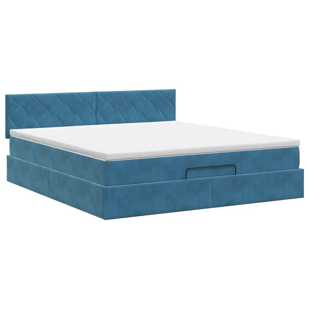 Lit ottoman avec matelas Bleu foncé 140 x 200 cm Velours - XIOS