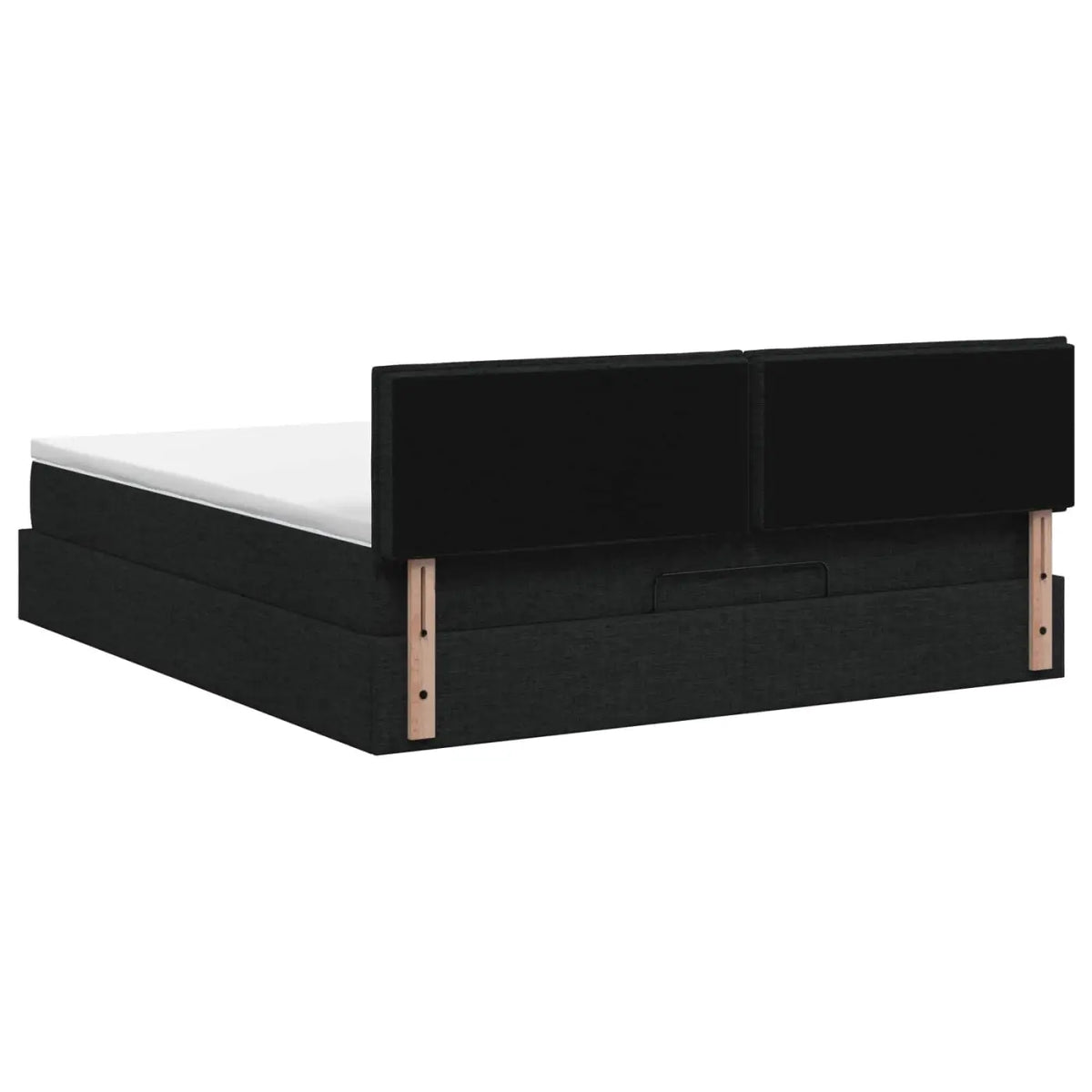 Lit coffre avec matelas et LED Noir 140 x 200 cm Tissu - XIOS