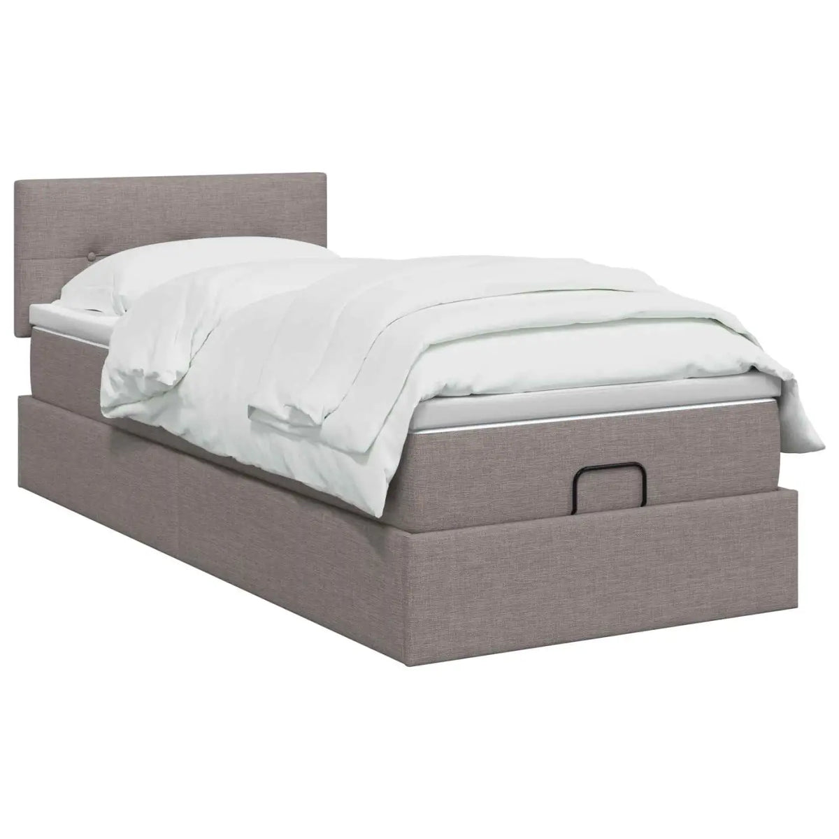 Lit coffre avec matelas et LED Taupe 90 x 190 cm Tissu - XIOS