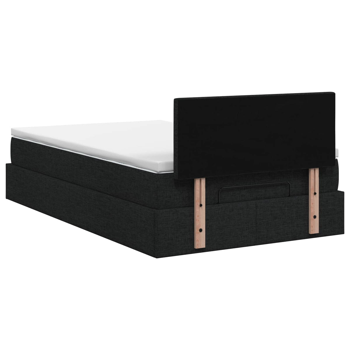 Lit coffre avec matelas et LED Noir 120 x 190 cm Tissu