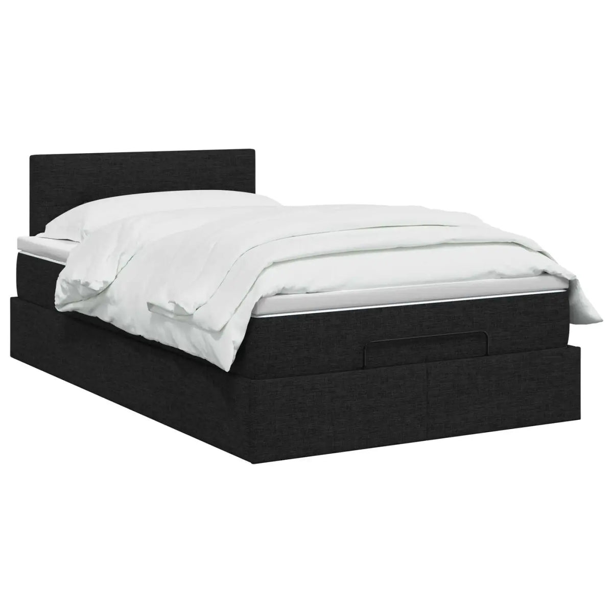 Lit coffre avec matelas et LED Noir 120 x 200 cm Tissu - XIOS