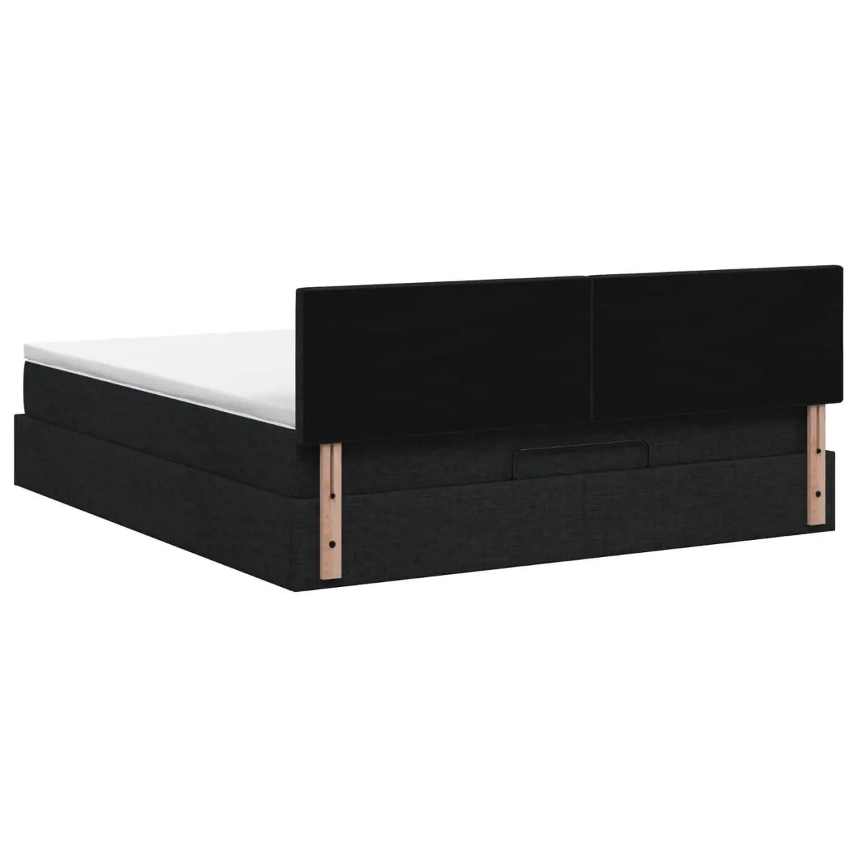 Lit coffre avec matelas et LED Noir 140 x 200 cm Tissu - XIOS