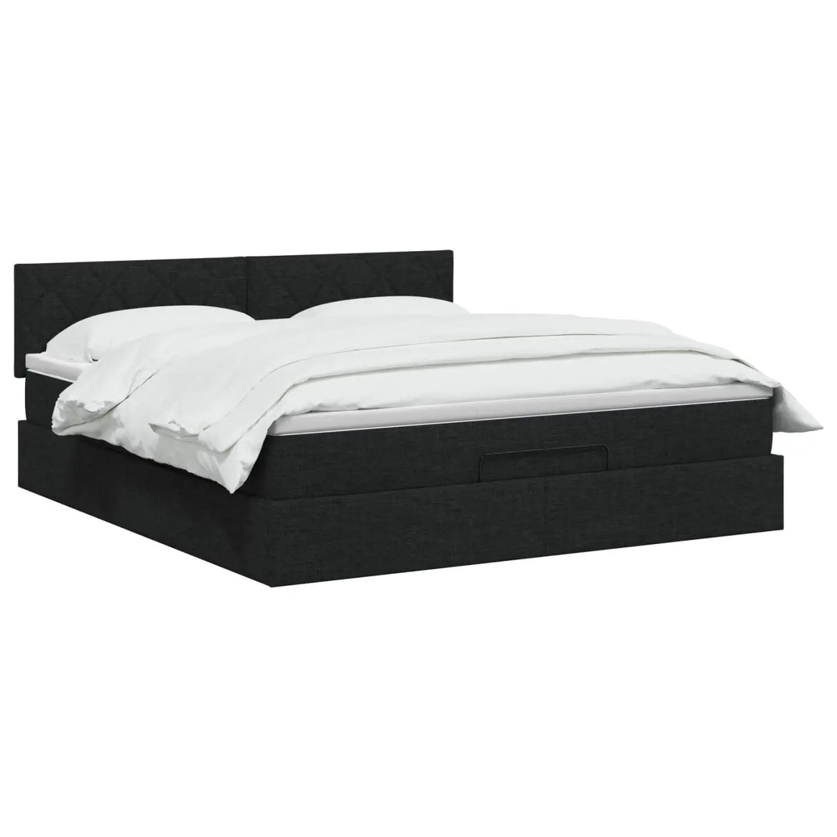 Lit coffre avec matelas et LED Noir 140 x 200 cm Tissu - XIOS