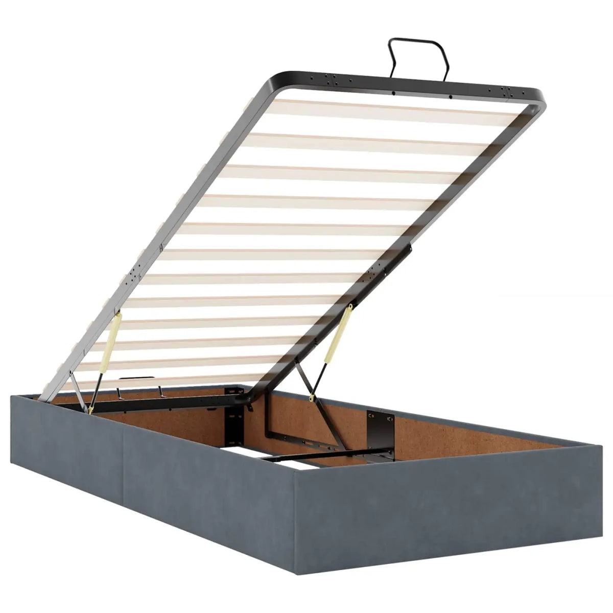 Lit coffre avec matelas et LED Gris foncé 80 x 200 cm Velours - XIOS