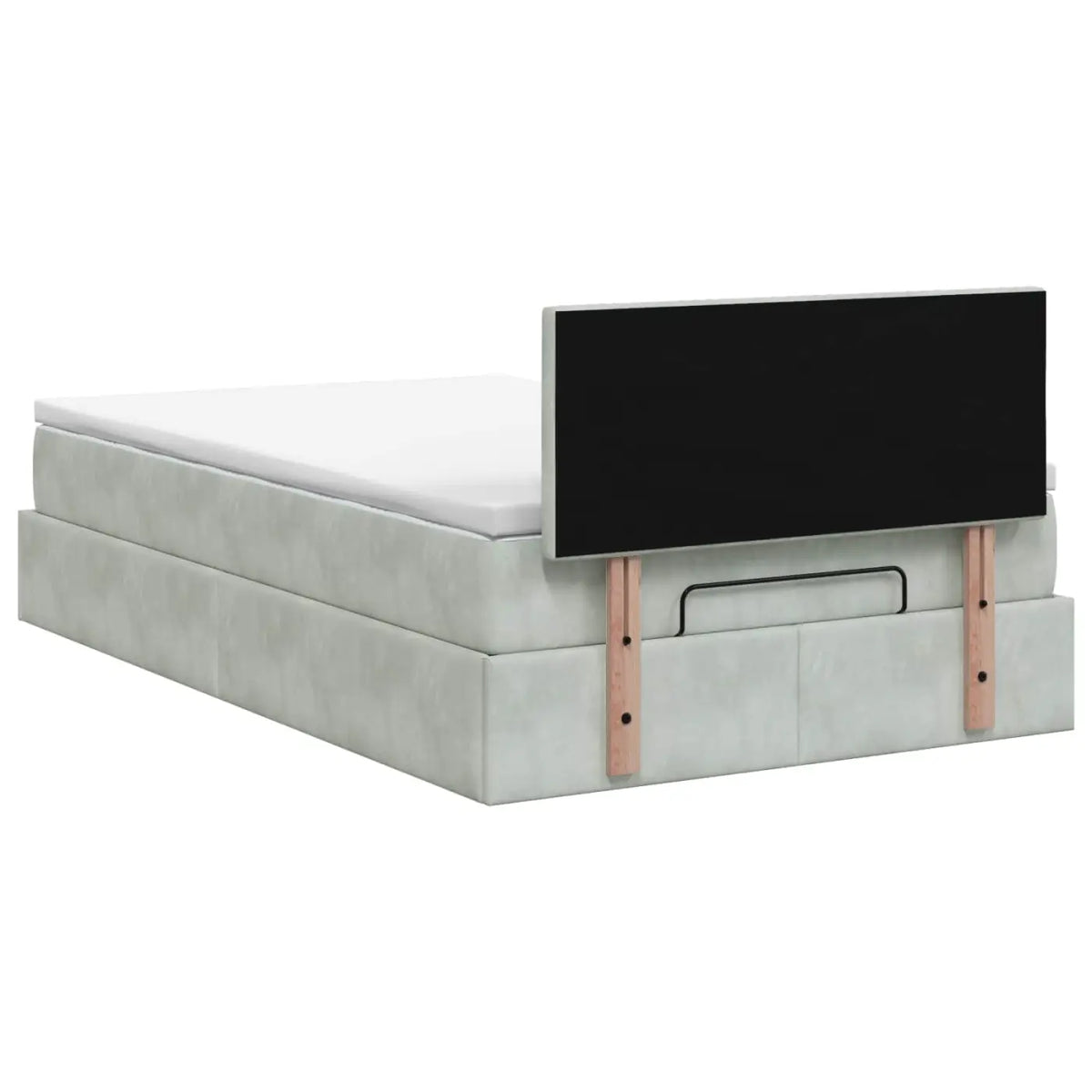 Lit coffre avec matelas et LED Gris clair 120 x 200 cm Velours - XIOS