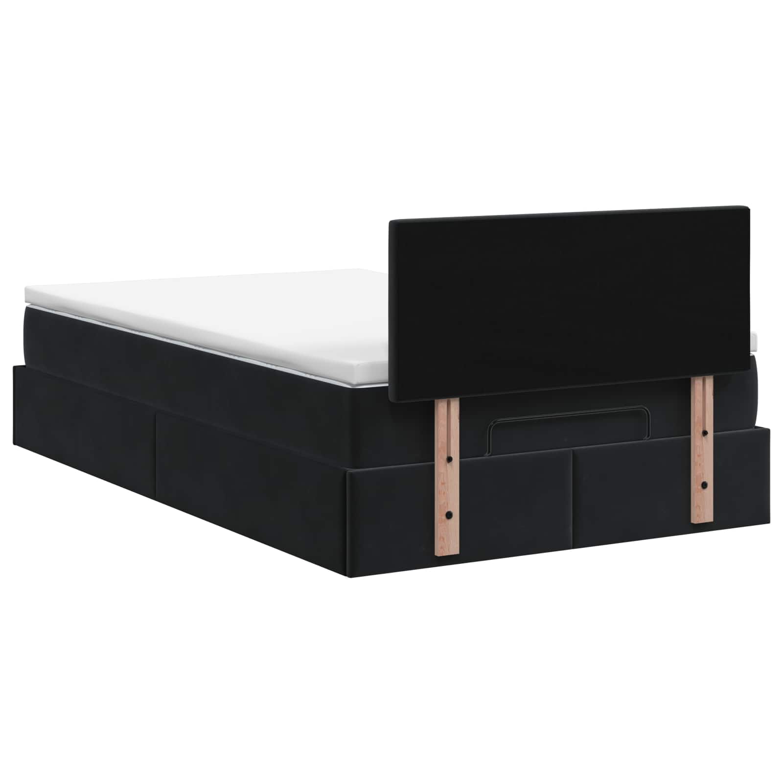 Lit coffre avec matelas et LED Noir 120 x 200 cm Velours