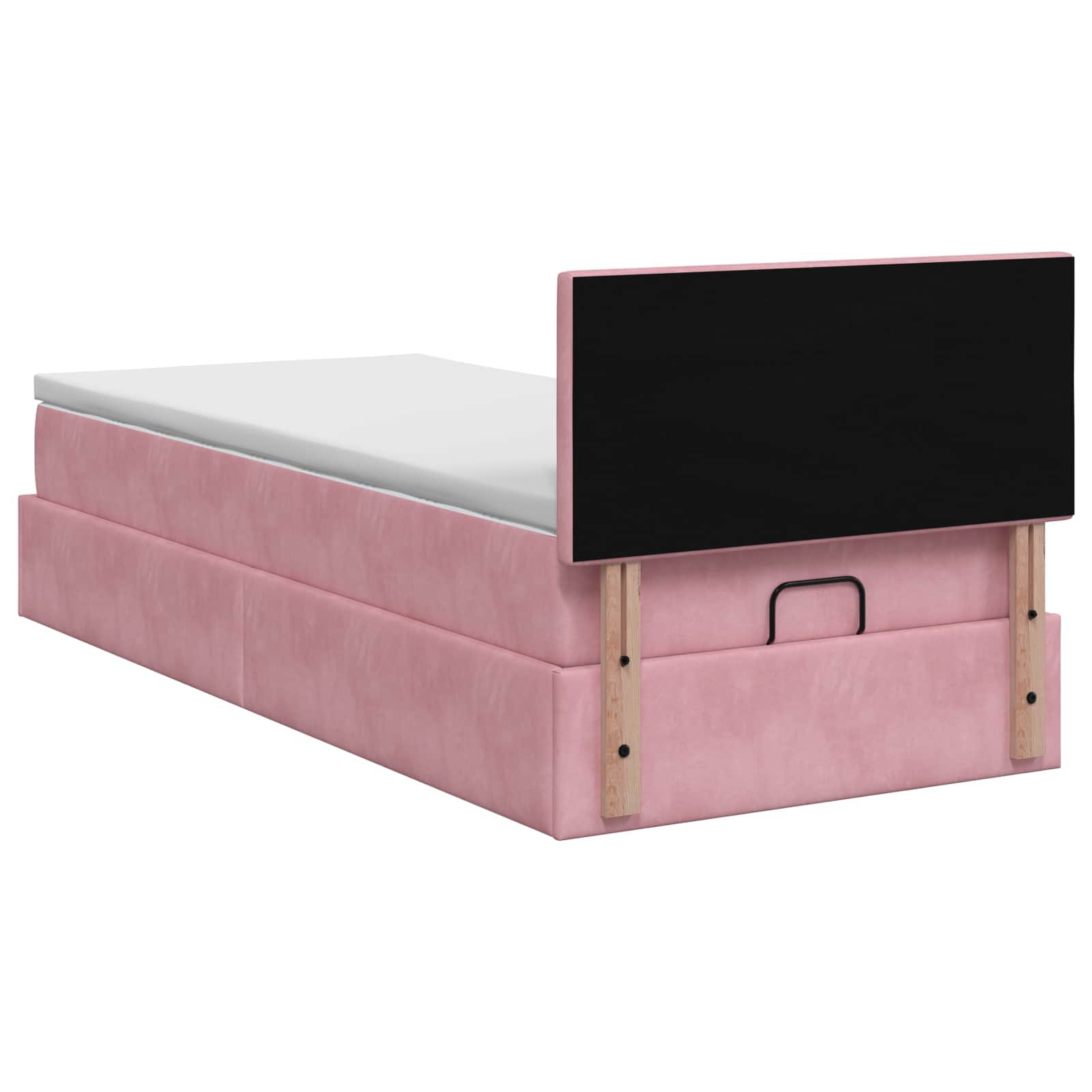 Lit coffre avec matelas et LED Rose 80 x 200 cm Velours