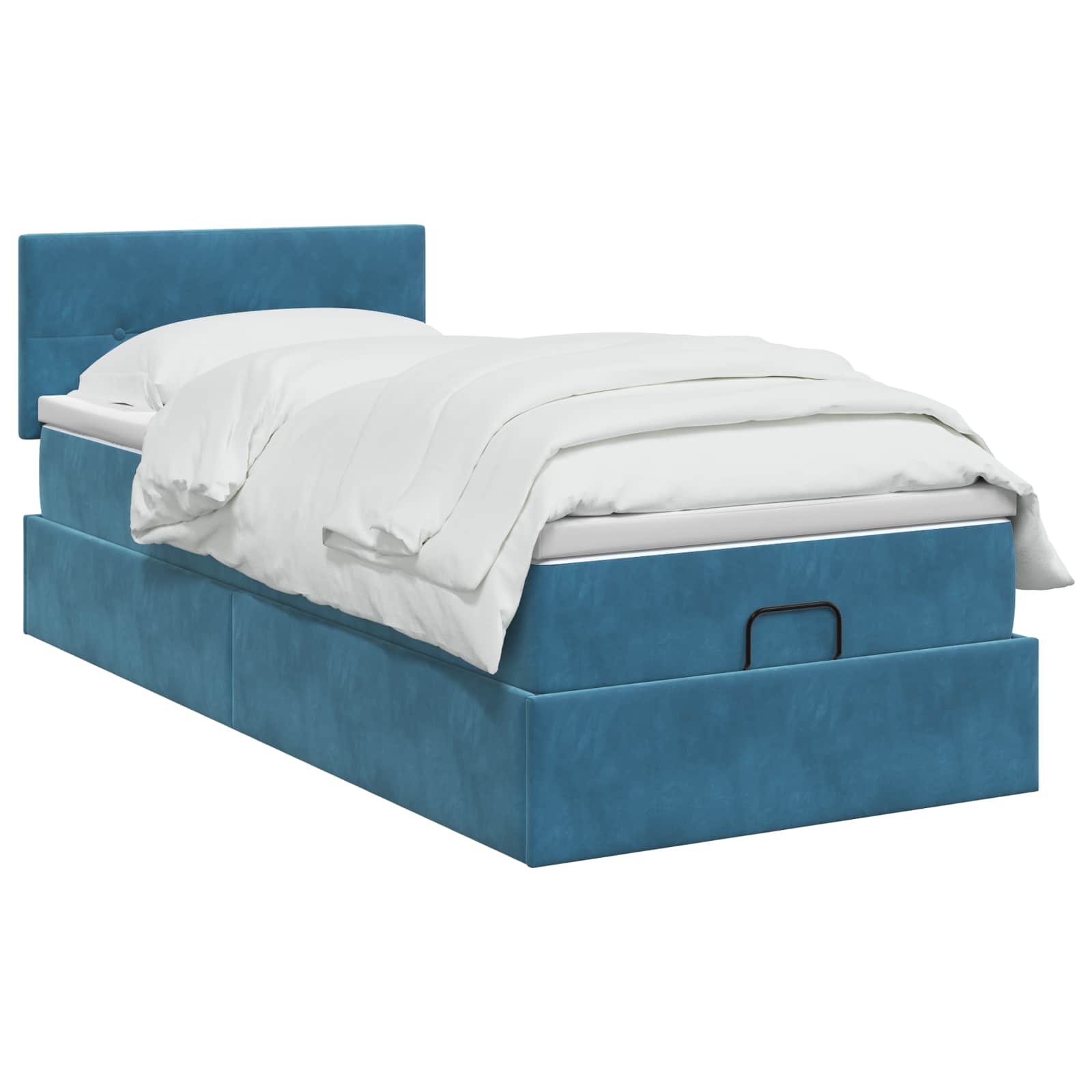 Lit coffre avec matelas et LED Bleu foncé 90 x 200 cm Velours - XIOS