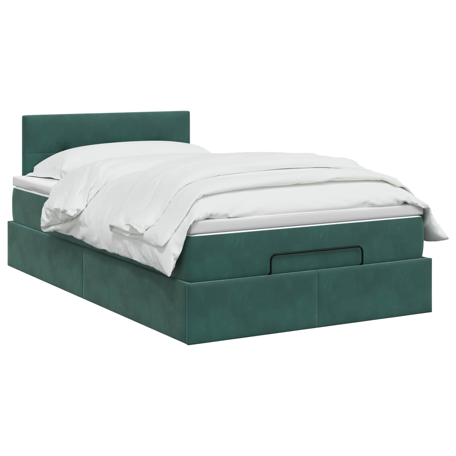Lit coffre avec matelas et LED Vert foncé 120 x 190 cm Velours