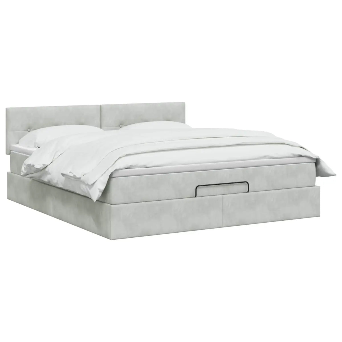 Lit coffre avec matelas et LED Gris clair 140 x 190 cm Velours - XIOS