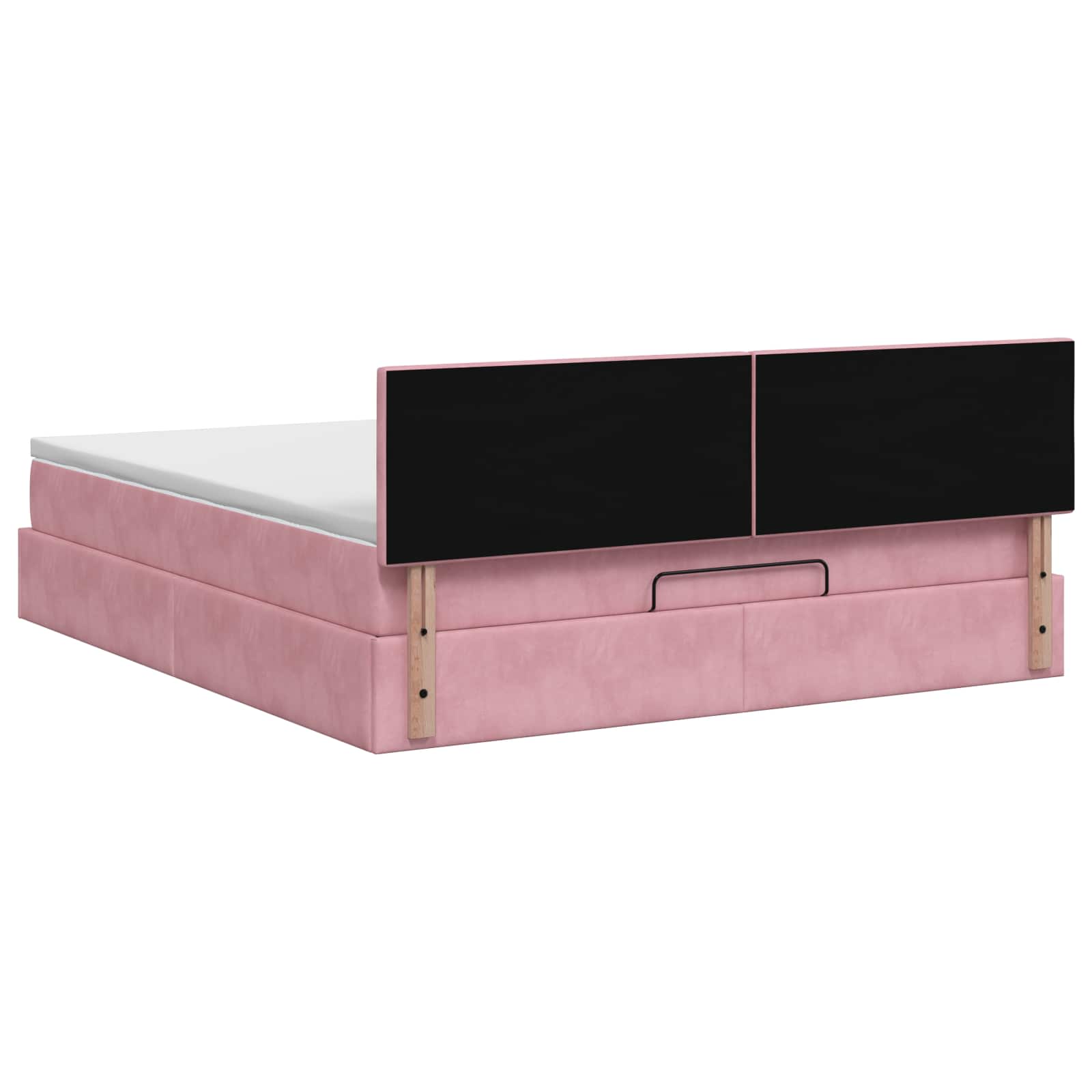 Lit coffre avec matelas et LED Rose 140 x 190 cm Velours
