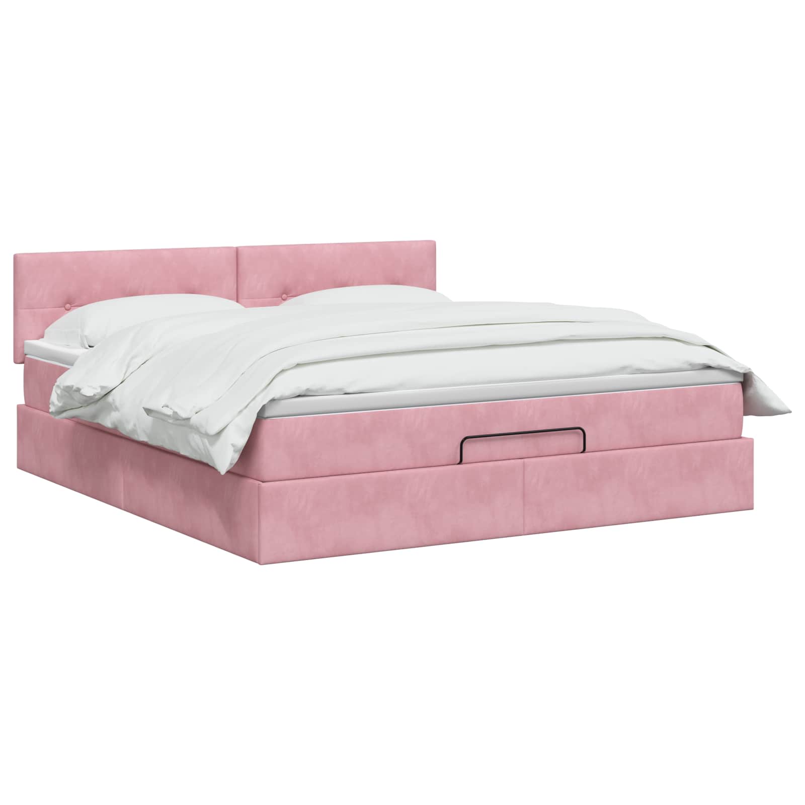 Lit coffre avec matelas et LED Rose 140 x 190 cm Velours