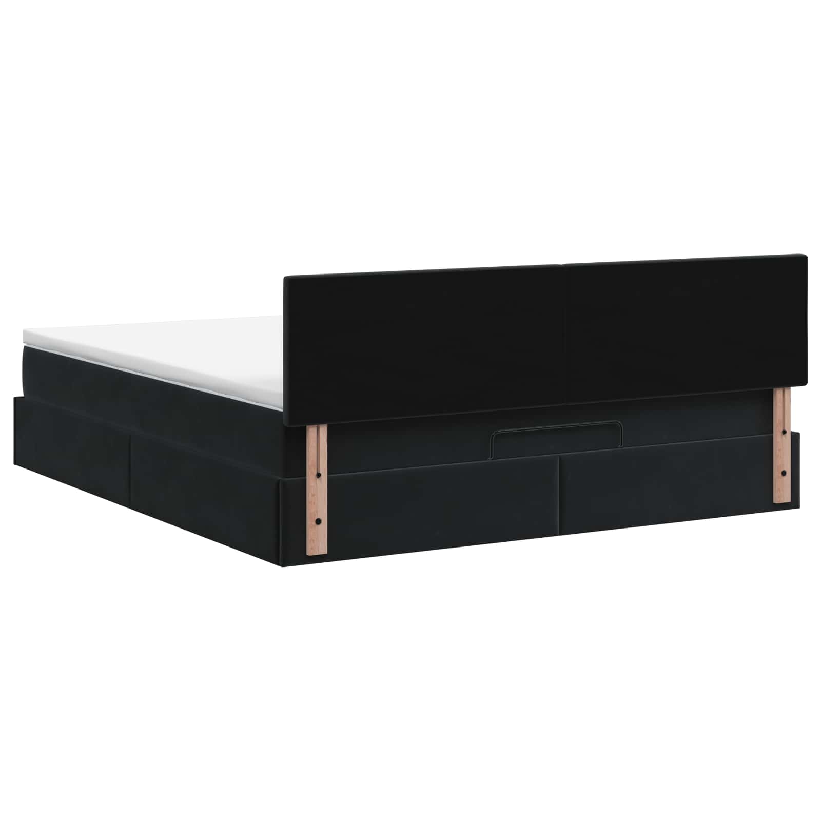 Lit coffre avec matelas et LED Noir 140 x 200 cm Velours