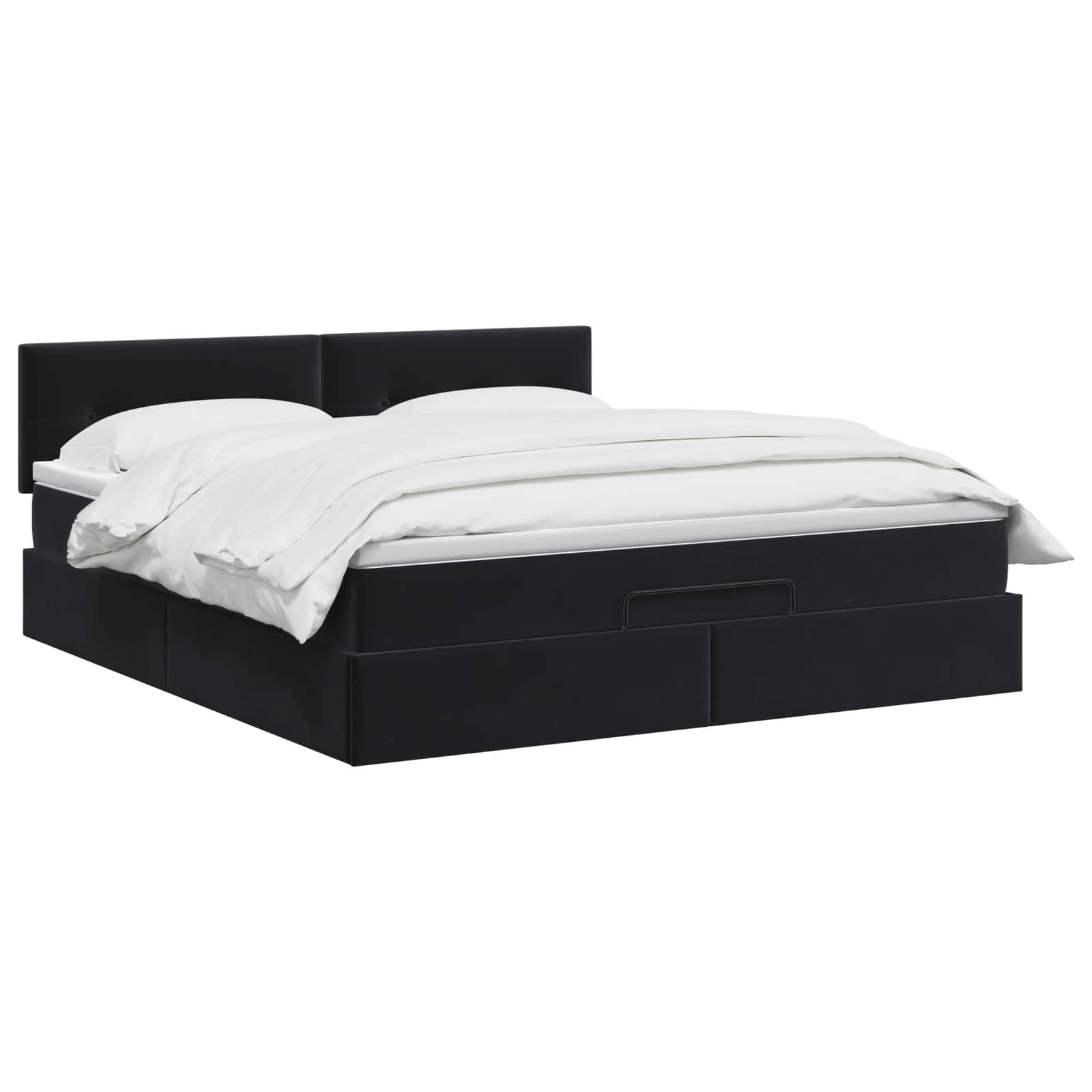 Lit coffre avec matelas et LED Noir 140 x 200 cm Velours