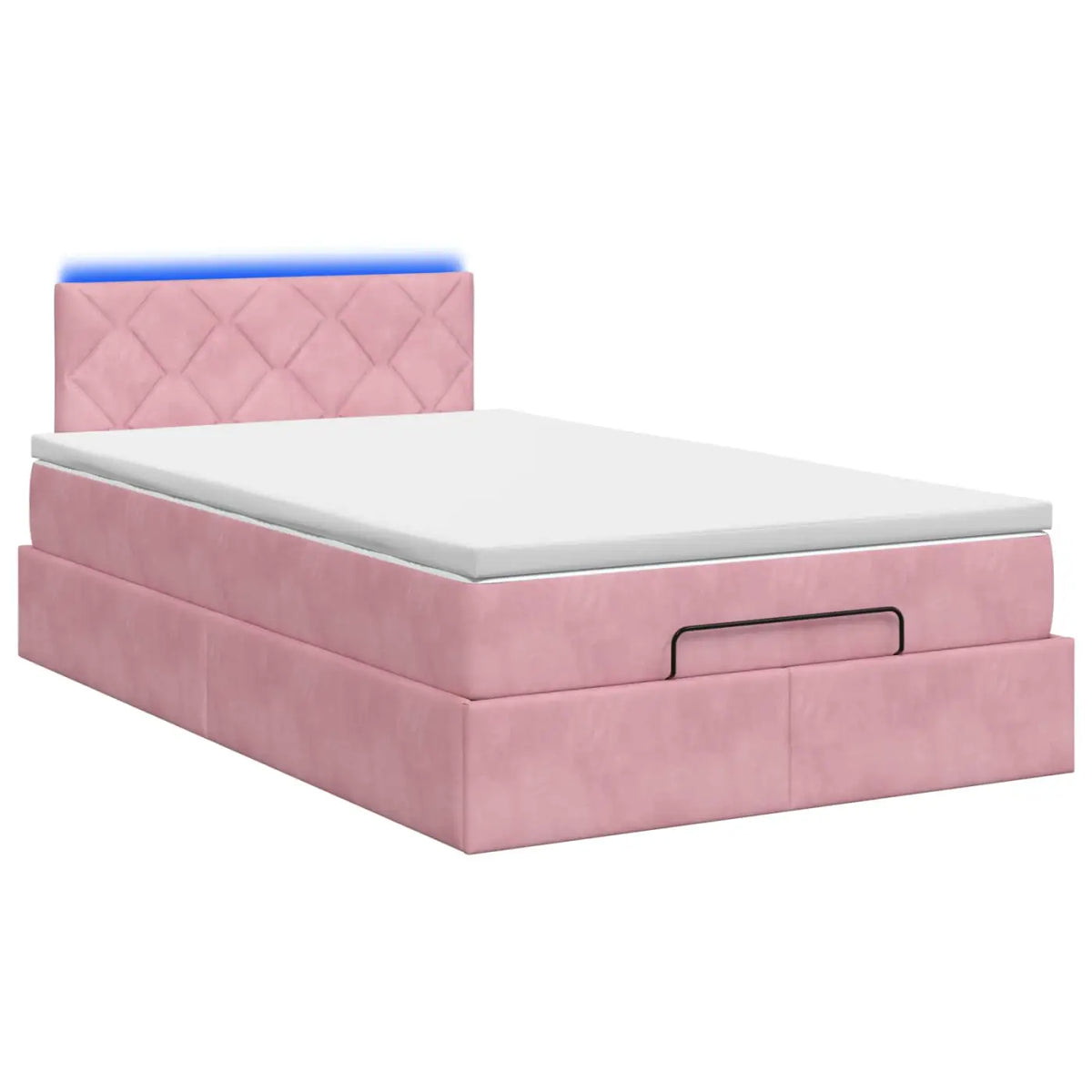 Lit coffre avec matelas et LED Rose 120 x 200 cm Velours - XIOS