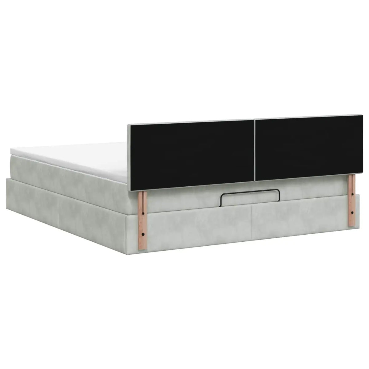 Lit coffre avec matelas et LED Gris clair 140 x 190 cm Velours - XIOS