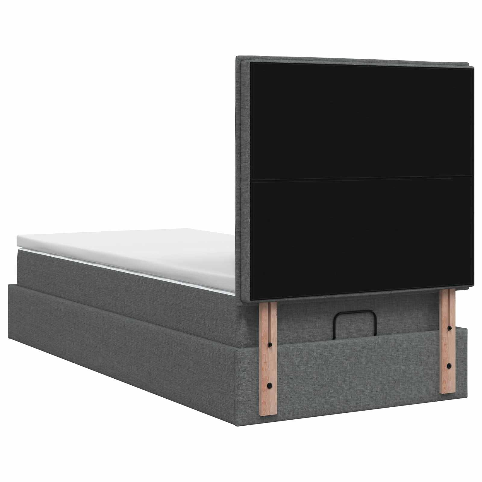 Lit ottoman avec matelas Gris foncé 80 x 200 cm Tissu - XIOS
