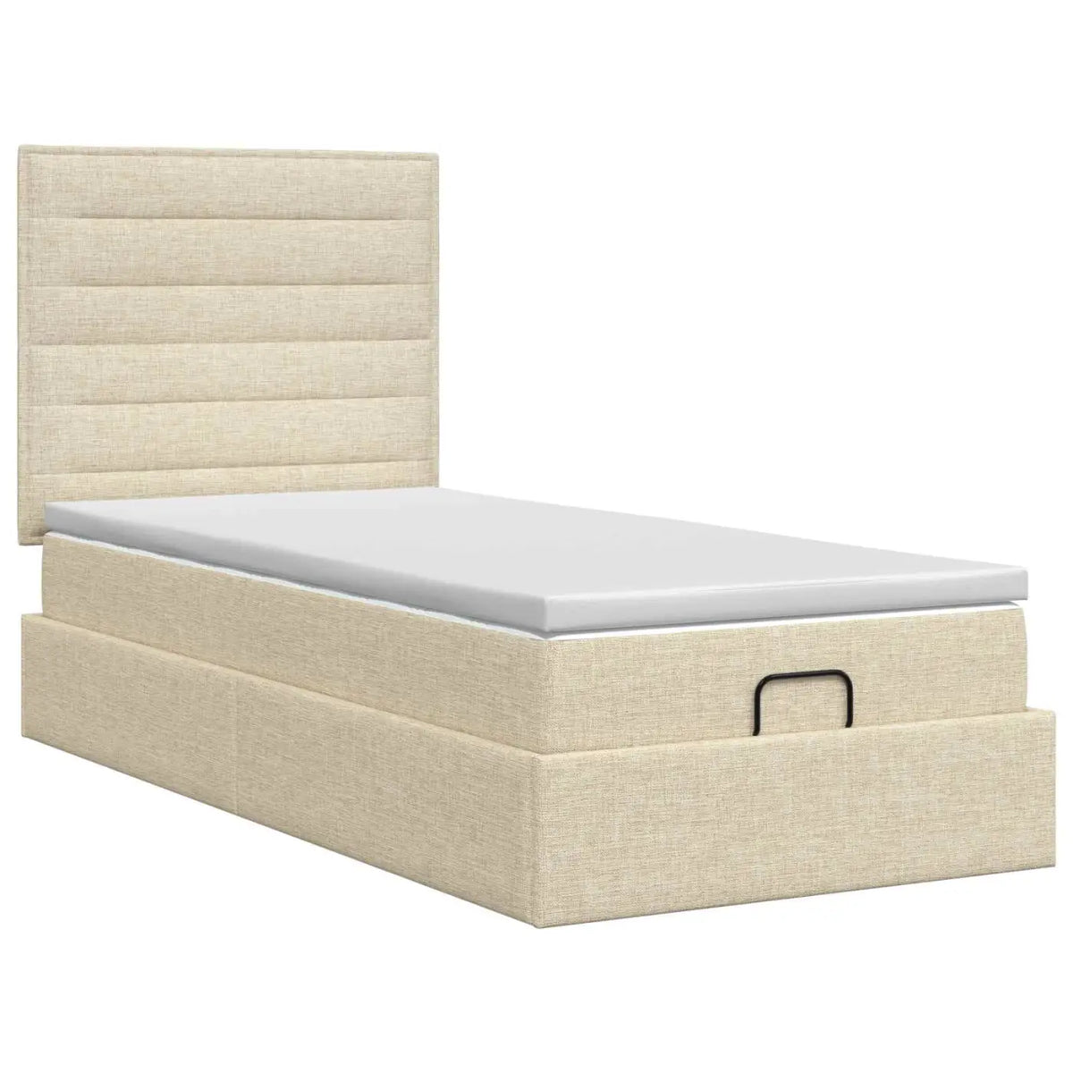 Lit ottoman avec matelas Crème 100 x 200 cm Tissu - XIOS