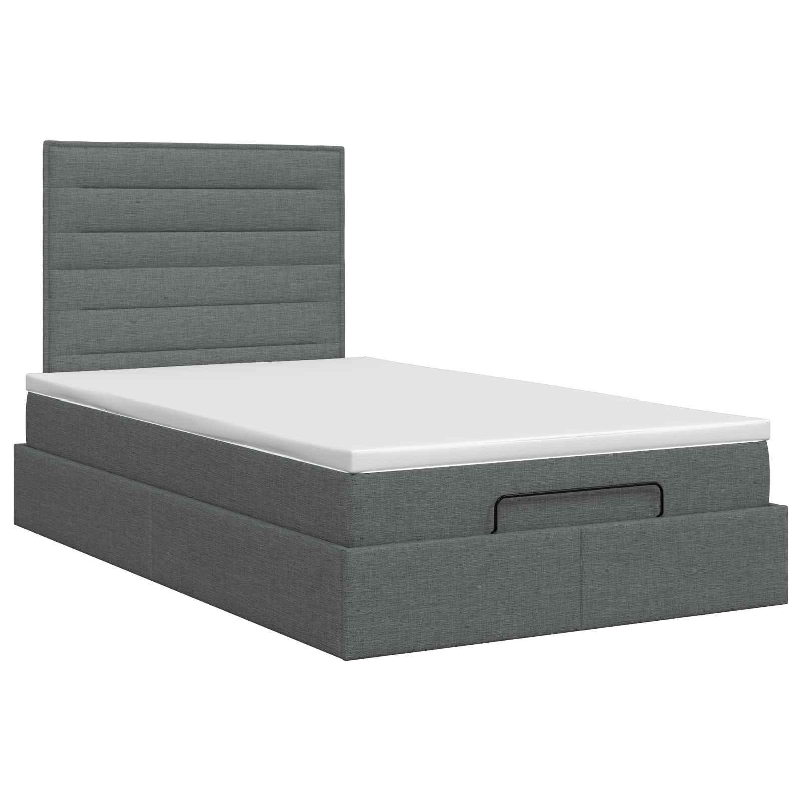 Lit ottoman avec matelas Gris foncé 120 x 190 cm Tissu
