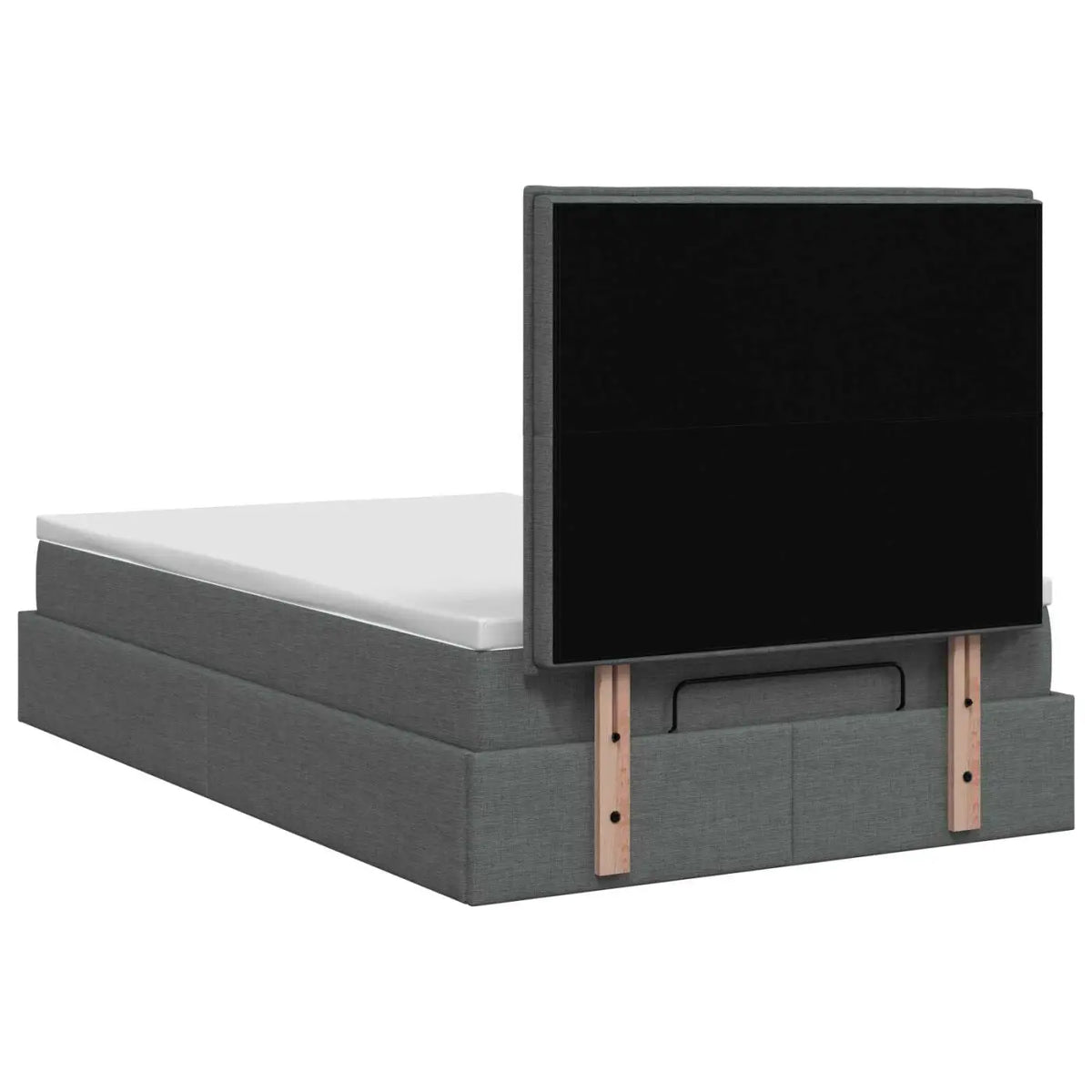 Lit ottoman avec matelas Gris foncé 120 x 190 cm Tissu - XIOS