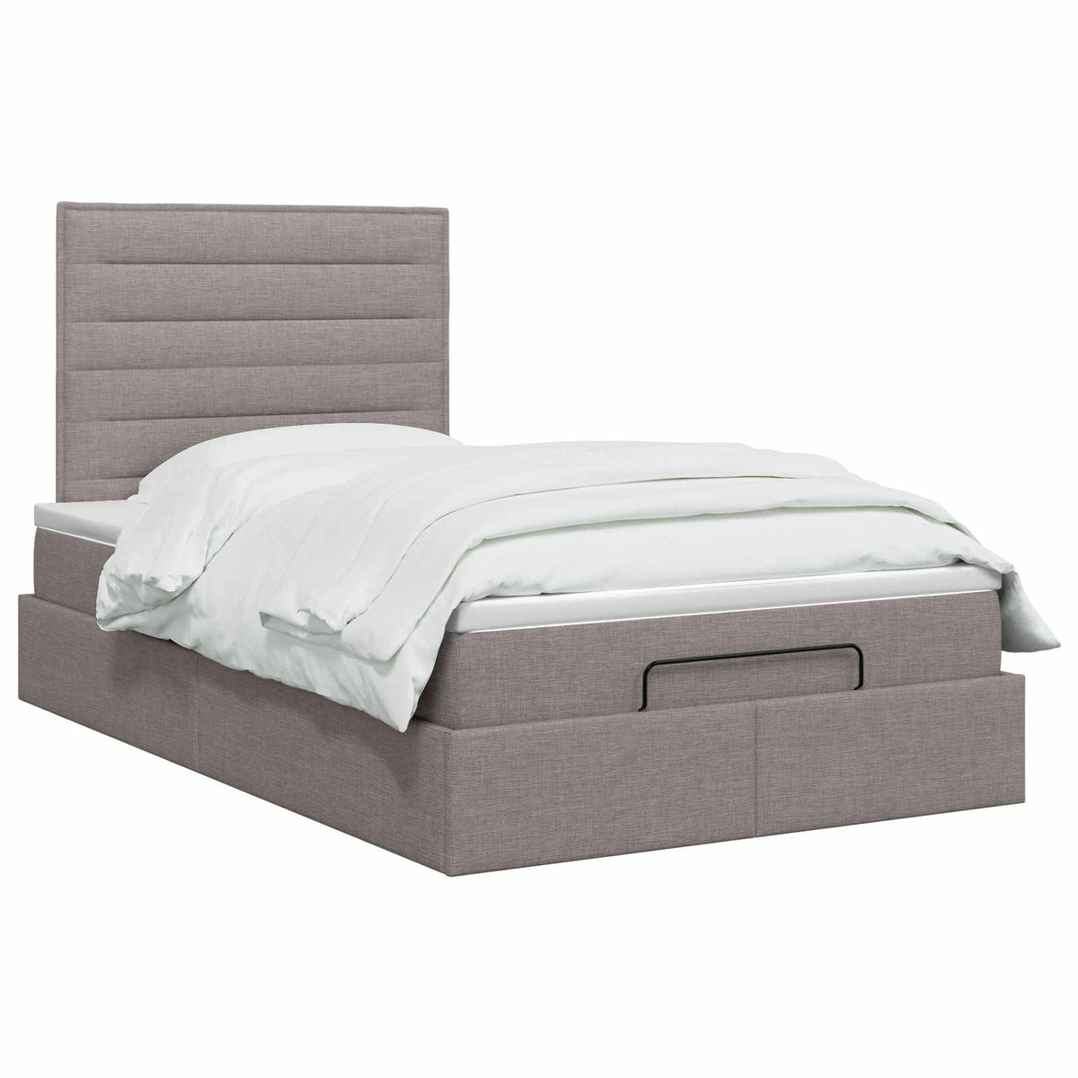 Lit ottoman avec matelas Taupe 120 x 190 cm Tissu