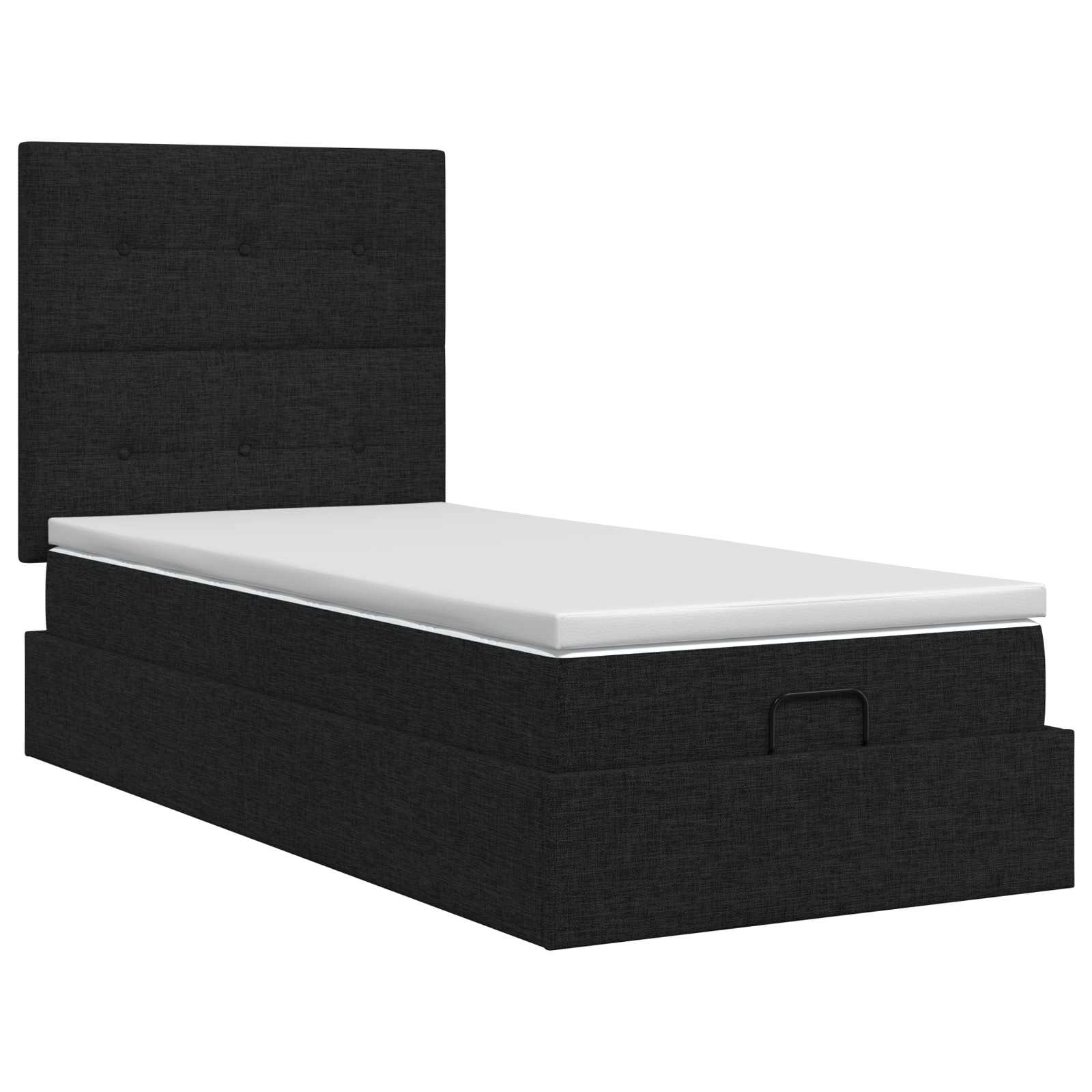 Lit ottoman avec matelas Noir 90 x 190 cm Tissu - XIOS