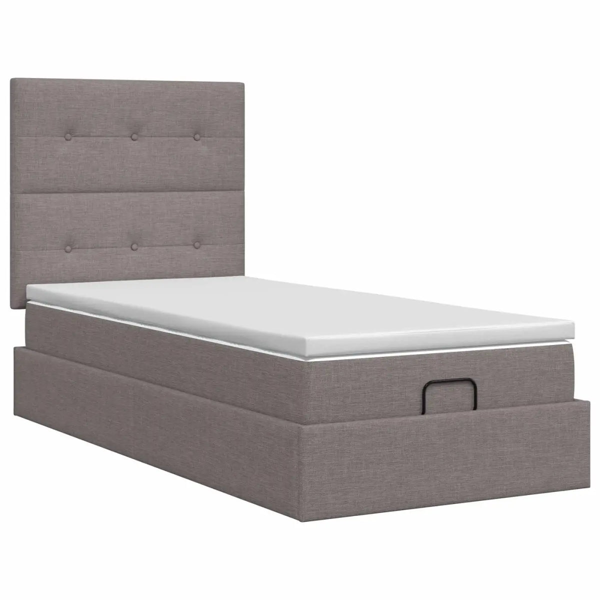 Lit ottoman avec matelas Taupe 100 x 200 cm Tissu - XIOS