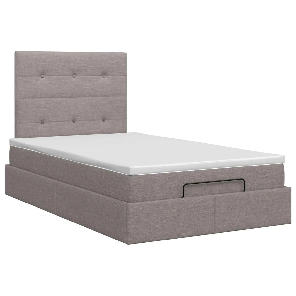 Lit ottoman avec matelas Taupe 120 x 190 cm Tissu - XIOS
