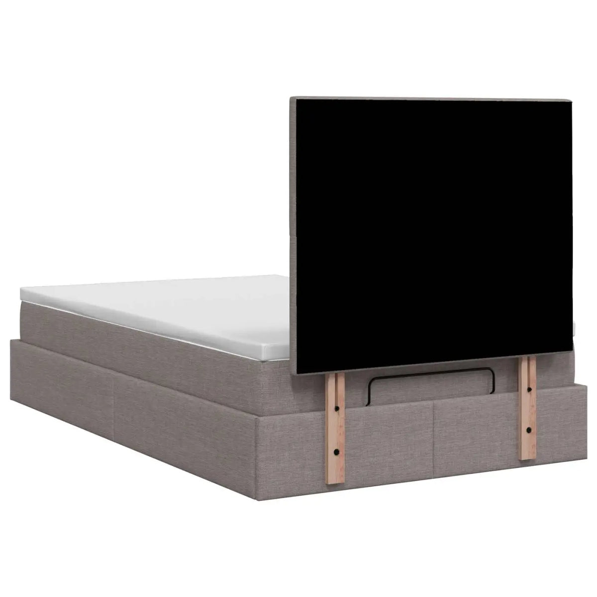 Lit ottoman avec matelas Taupe 120 x 190 cm Tissu - XIOS