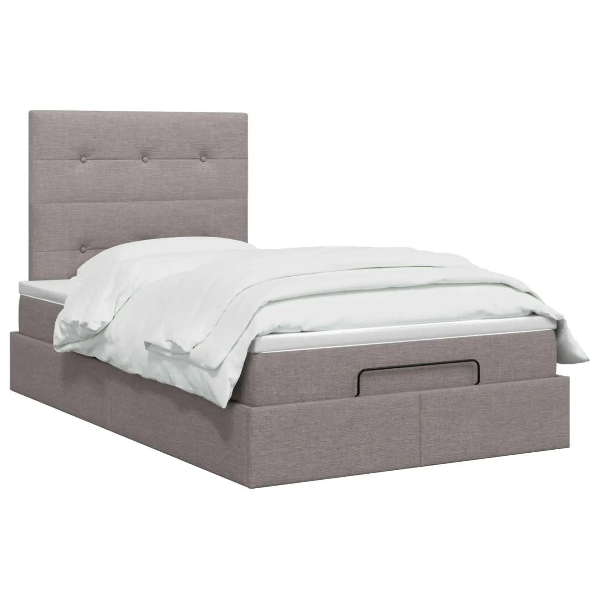 Lit ottoman avec matelas Taupe 120 x 190 cm Tissu - XIOS