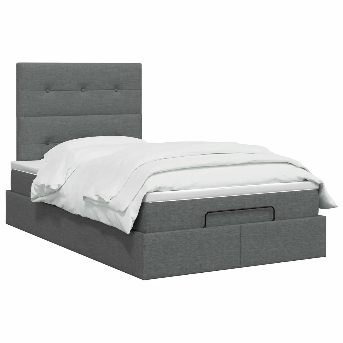 Lit ottoman avec matelas Gris foncé 120 x 200 cm Tissu - XIOS
