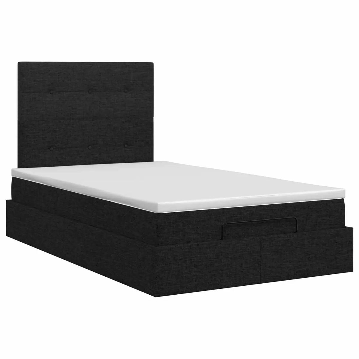 Lit ottoman avec matelas Noir 120 x 200 cm Tissu - XIOS