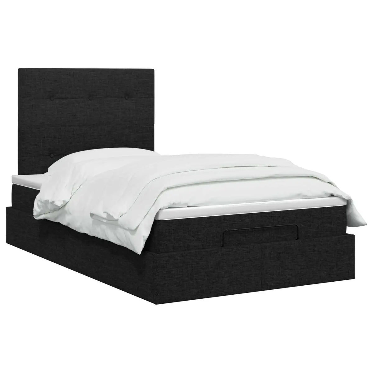 Lit ottoman avec matelas Noir 120 x 200 cm Tissu - XIOS