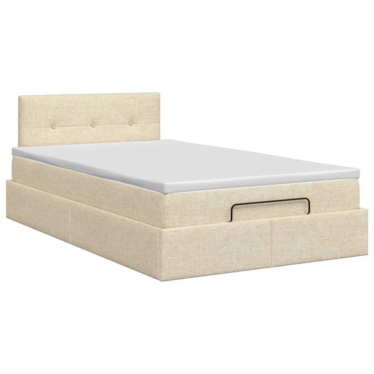 Lit ottoman avec matelas Crème 120 x 200 cm Tissu - XIOS