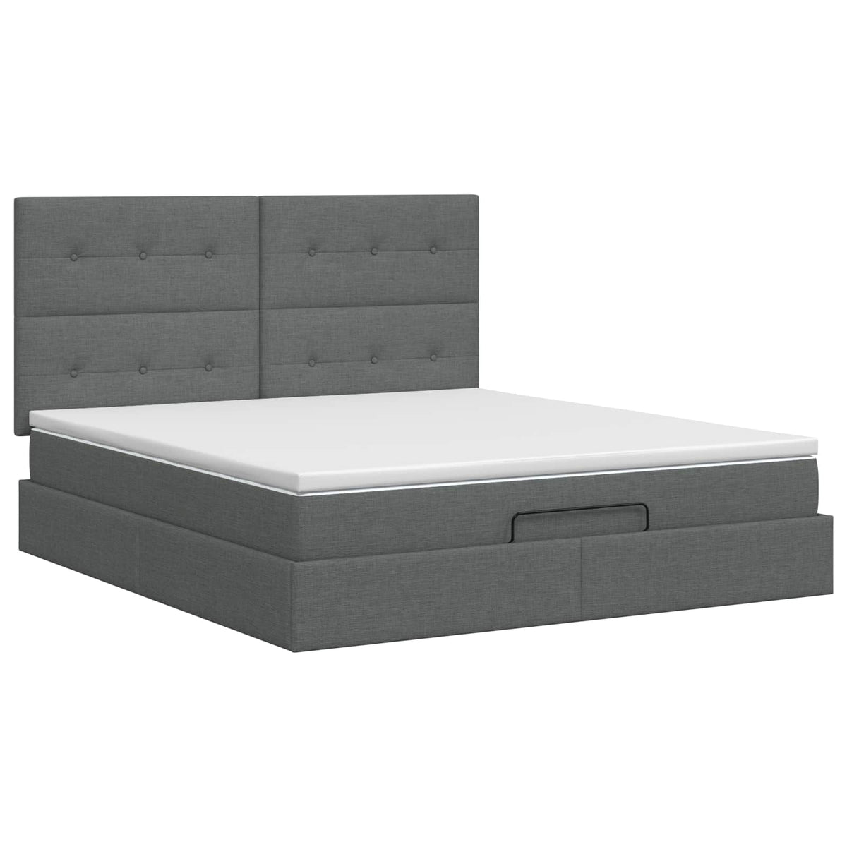 Lit ottoman avec matelas Gris foncé 140 x 190 cm Tissu