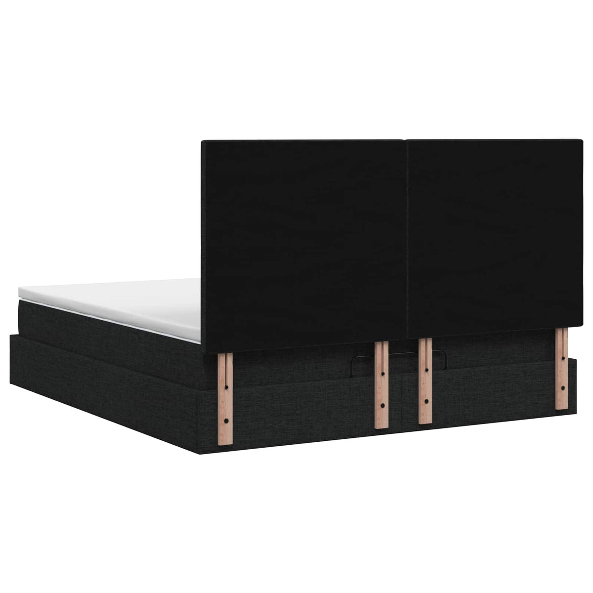 Lit ottoman avec matelas Noir 140 x 200 cm Tissu