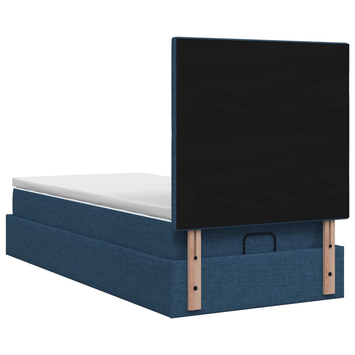 Lit ottoman avec matelas Bleu 80 x 200 cm Tissu
