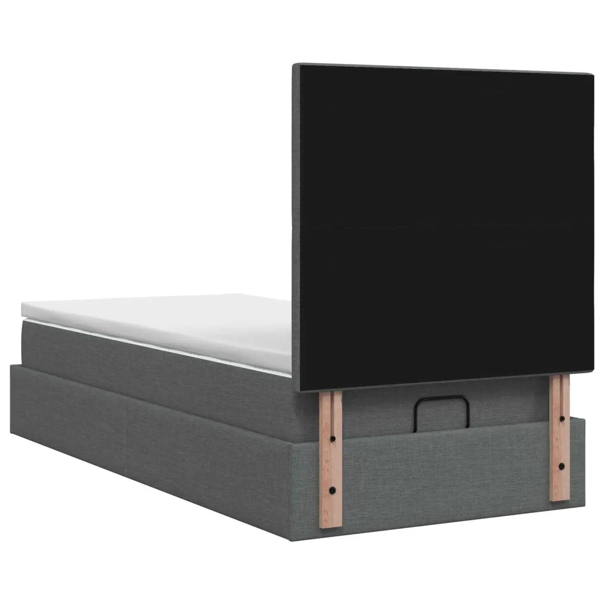 Lit ottoman avec matelas Gris foncé 100 x 200 cm Tissu - XIOS