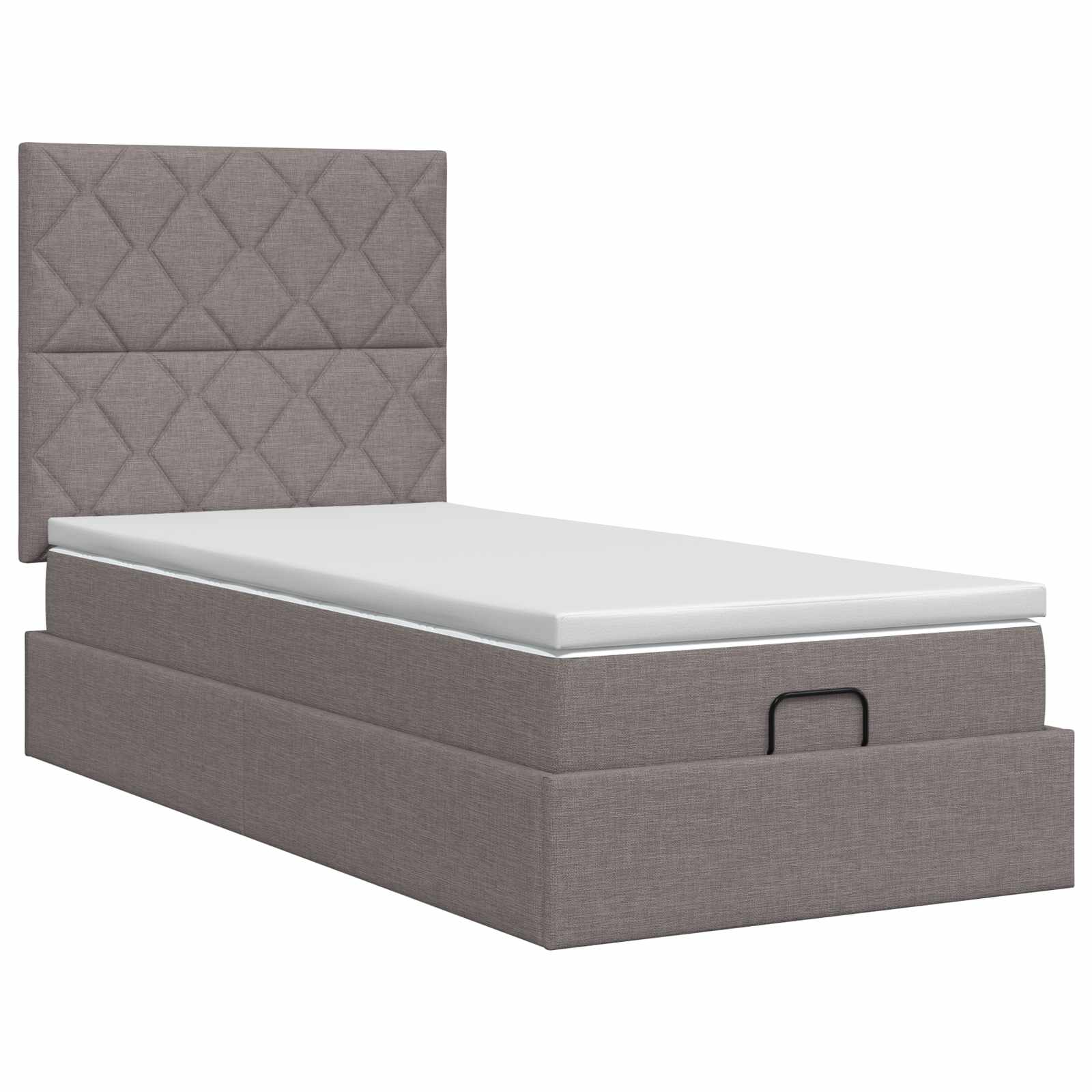 Lit ottoman avec matelas Taupe 100 x 200 cm Tissu