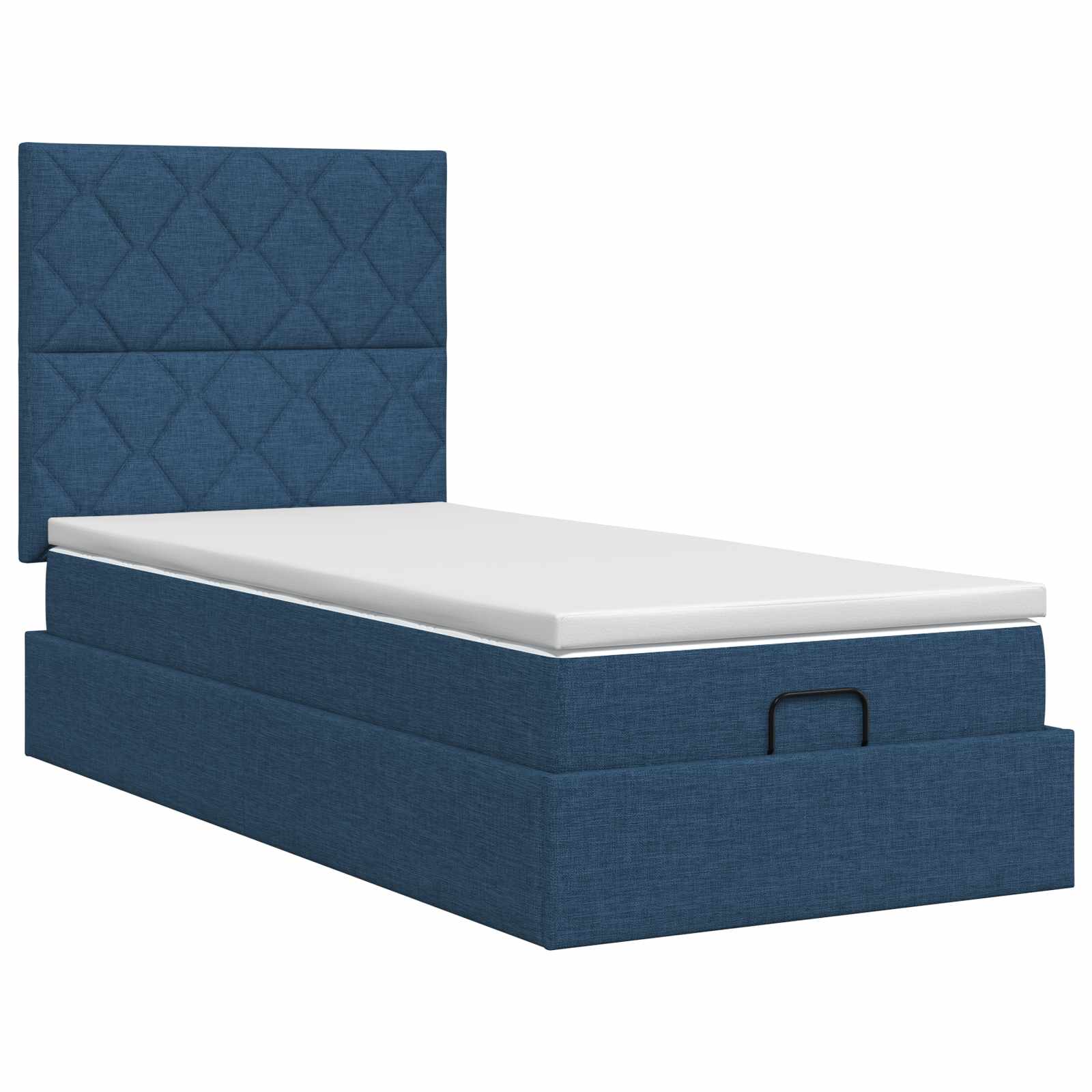 Lit ottoman avec matelas Bleu 100 x 200 cm Tissu
