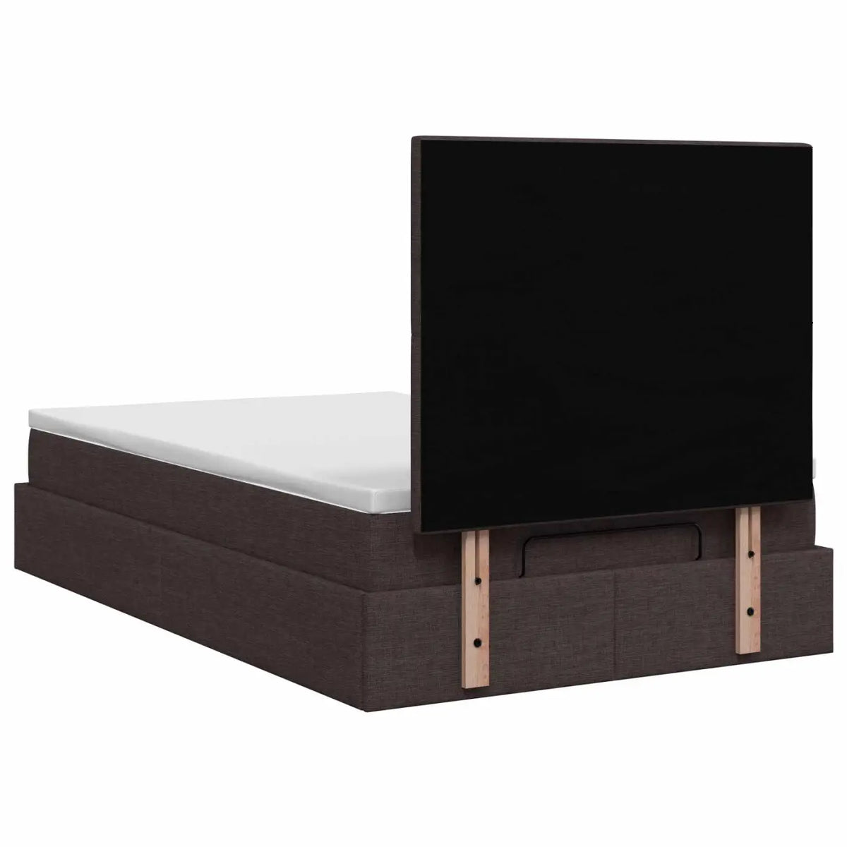 Lit ottoman avec matelas Marron foncé 120 x 190 cm Tissu - XIOS