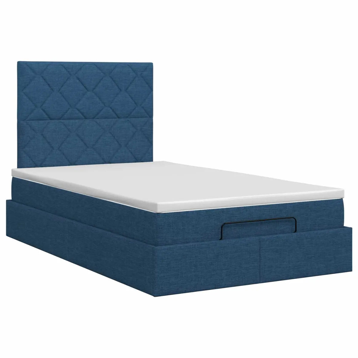 Lit ottoman avec matelas Bleu 120 x 190 cm Tissu - XIOS