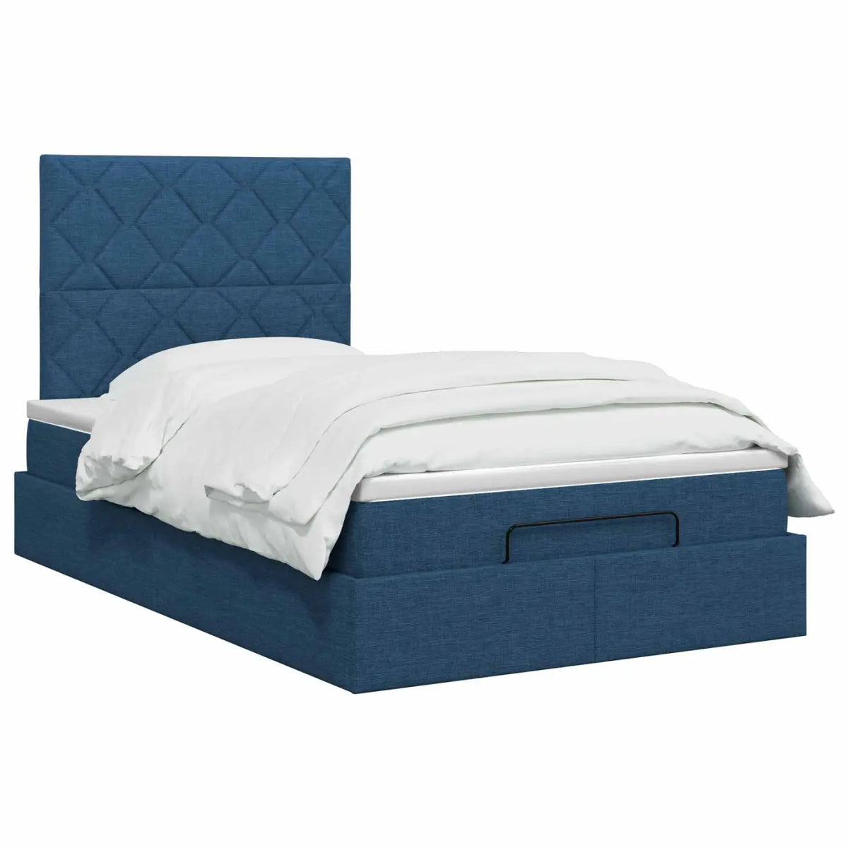 Lit ottoman avec matelas Bleu 120 x 190 cm Tissu - XIOS