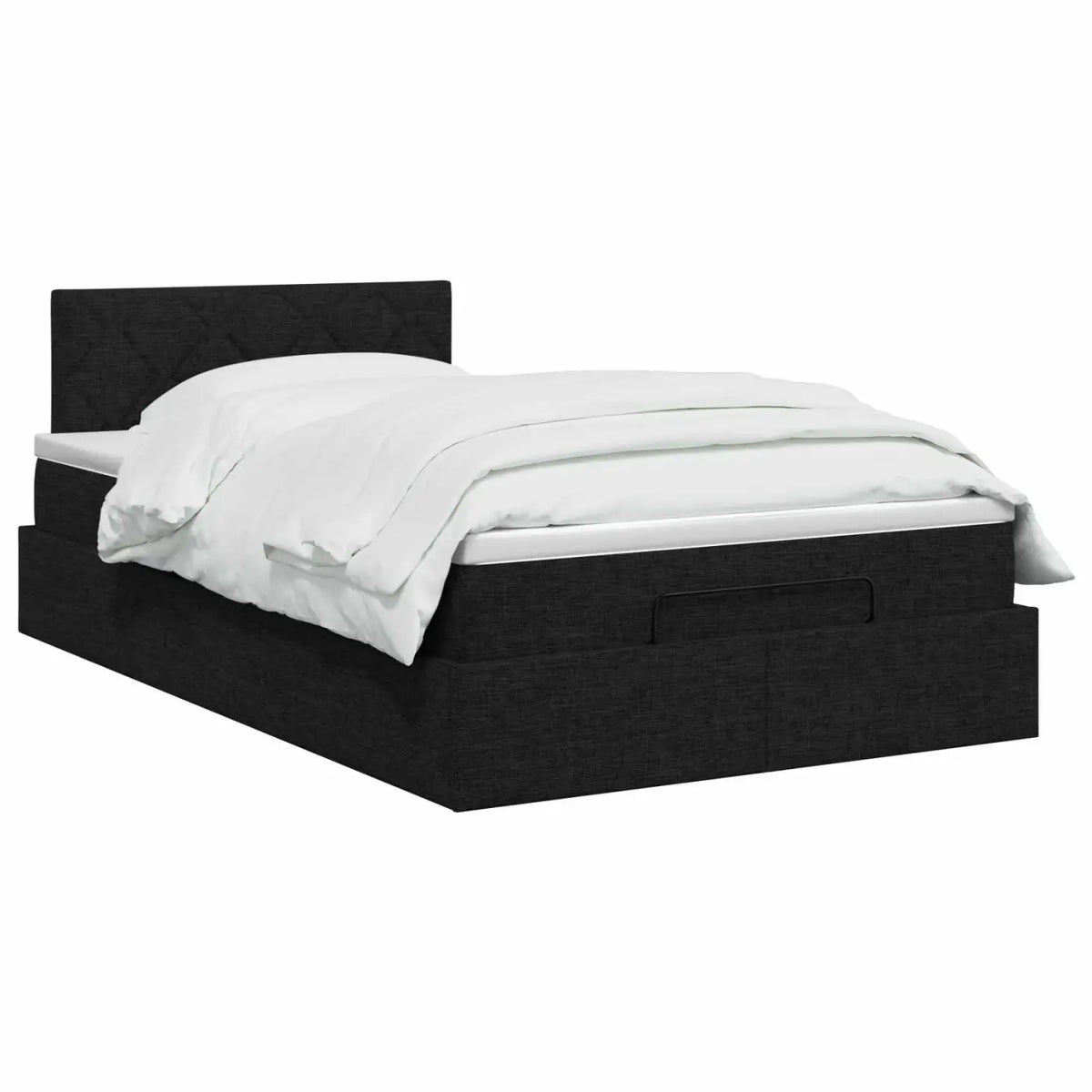 Lit ottoman avec matelas Noir 120 x 200 cm Tissu - XIOS