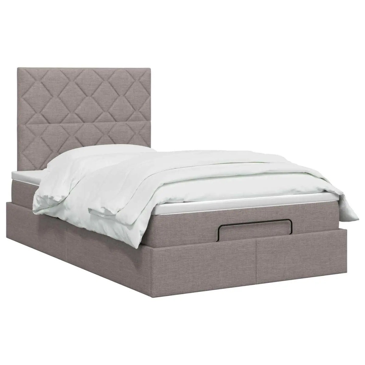 Lit ottoman avec matelas Taupe 120 x 200 cm Tissu - XIOS
